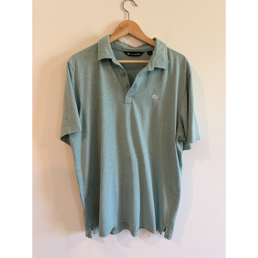 Travis Mathew Men's XL Polo Shirt Green Short Sleeve